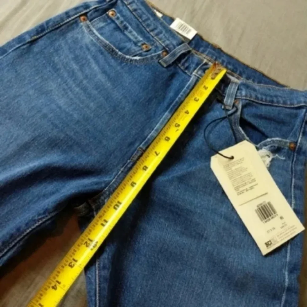 Levi's 501 Crop High Rise Denim Jeans Charleston Fun Straight Leg - Picture 4 of 10